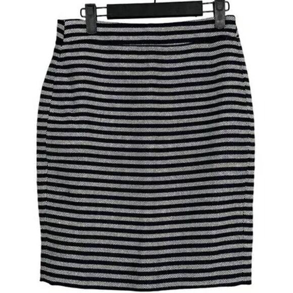 J.Crew Wool Blend Tweed Pencil Lined Mini Skirt Vertical Stripe 0 Navy Blue - Picture 13 of 15